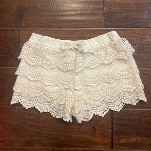 Crotchet lace layered shorts fully lined